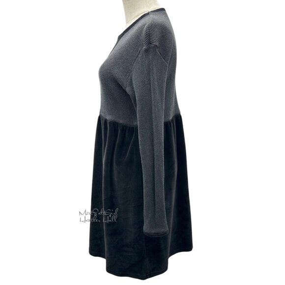 J. Jill Casual Gray & Black Knit & Velvet Dress XS Petite - Picture 4 of 5